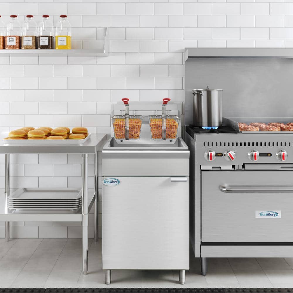 75 lb Stainless Steel Dual Basket Natural Gas Deep Fryer