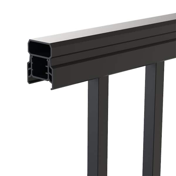 EZ Handrail 8 ft. x 42 in. Textured Black Aluminum Baluster Railing Kit  EZ8CHB - The Home Depot