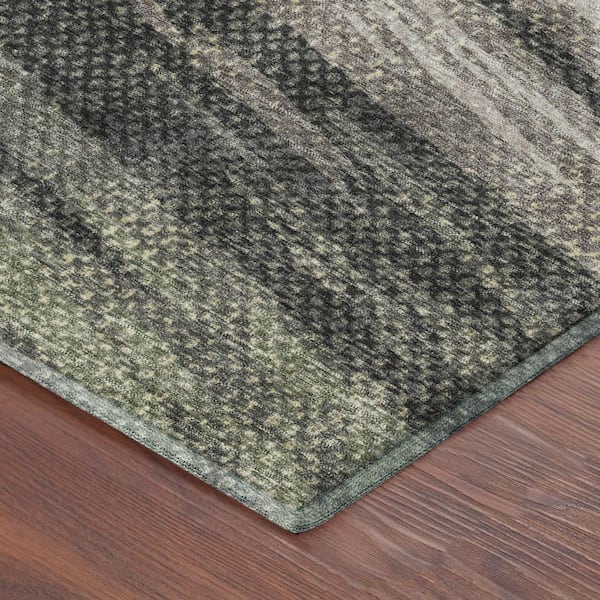 Mayfield Premium Machine Washable Abstract AMF2272 Fern 10 ft. x 14 ft. Area Rug