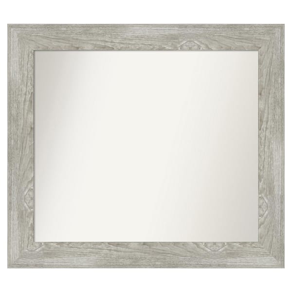 Amanti Art Dove Greywash 34 in. x 30 in. Custom Non-Beveled Distressed Recyled Polystyrene Bathroom Vanity Wall Mirror