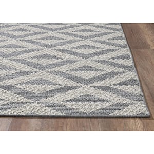 Terrace Illusion Grey 8 ft. x 10 ft. Indoor/Outdoor Area Rug