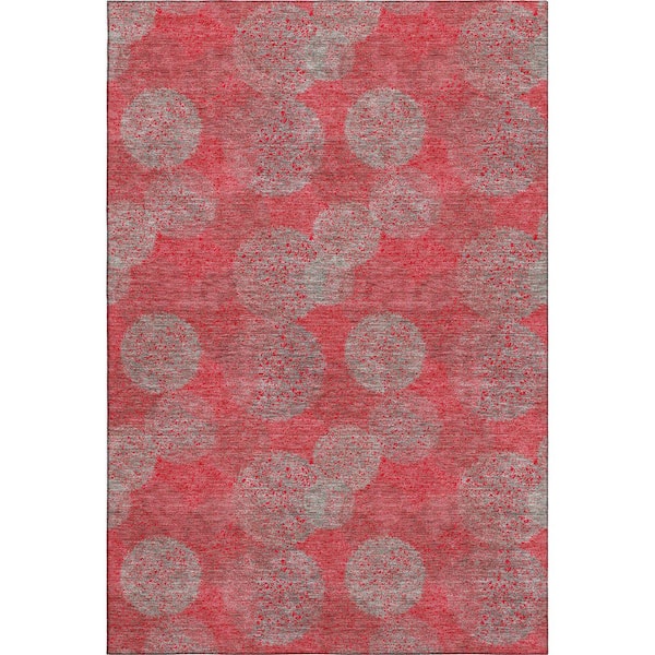 Addison Rugs Mayfield Premium Machine Washable Abstract AMF977 Red 2 ft. 6 in. x 3 ft. 10 in. Area Rug