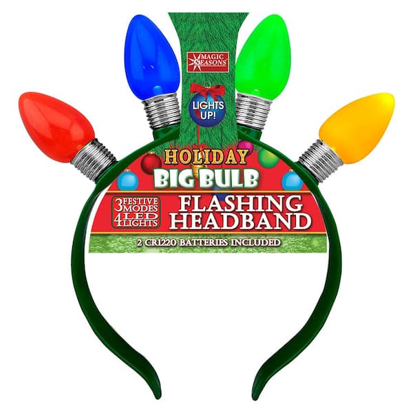 Unbranded 4-LED Multi Colored Holiday Big Bulb Flashing Headbands