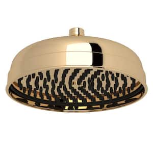 1-Spray Pattern 8 in. Ceiling Mount Fixed Showerhead in English Gold