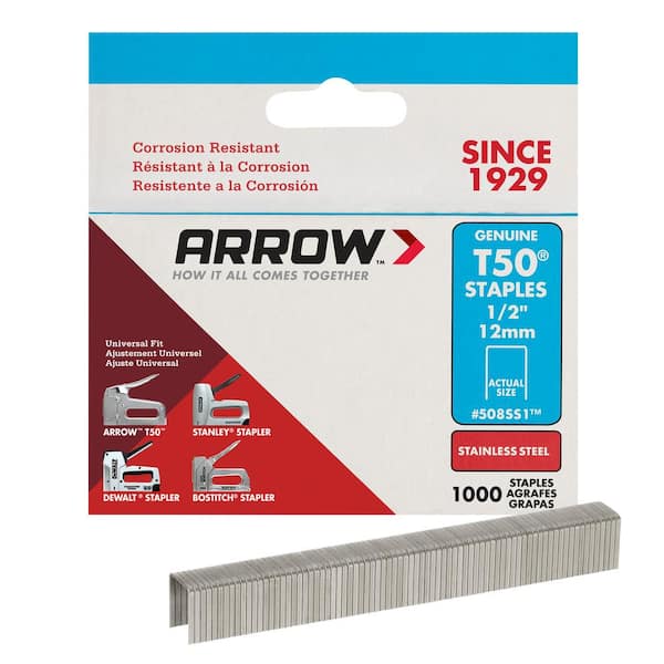 T50 1/2 in. Stainless-Steel Staples (1,000-Pack)