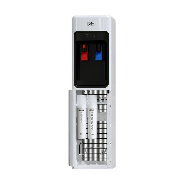 Brio CLPOU320WSLUVF2 300 Series 2-Stage Slimline Self Cleaning UV Bottleless POU Water Cooler Water Dispenser in White - 1