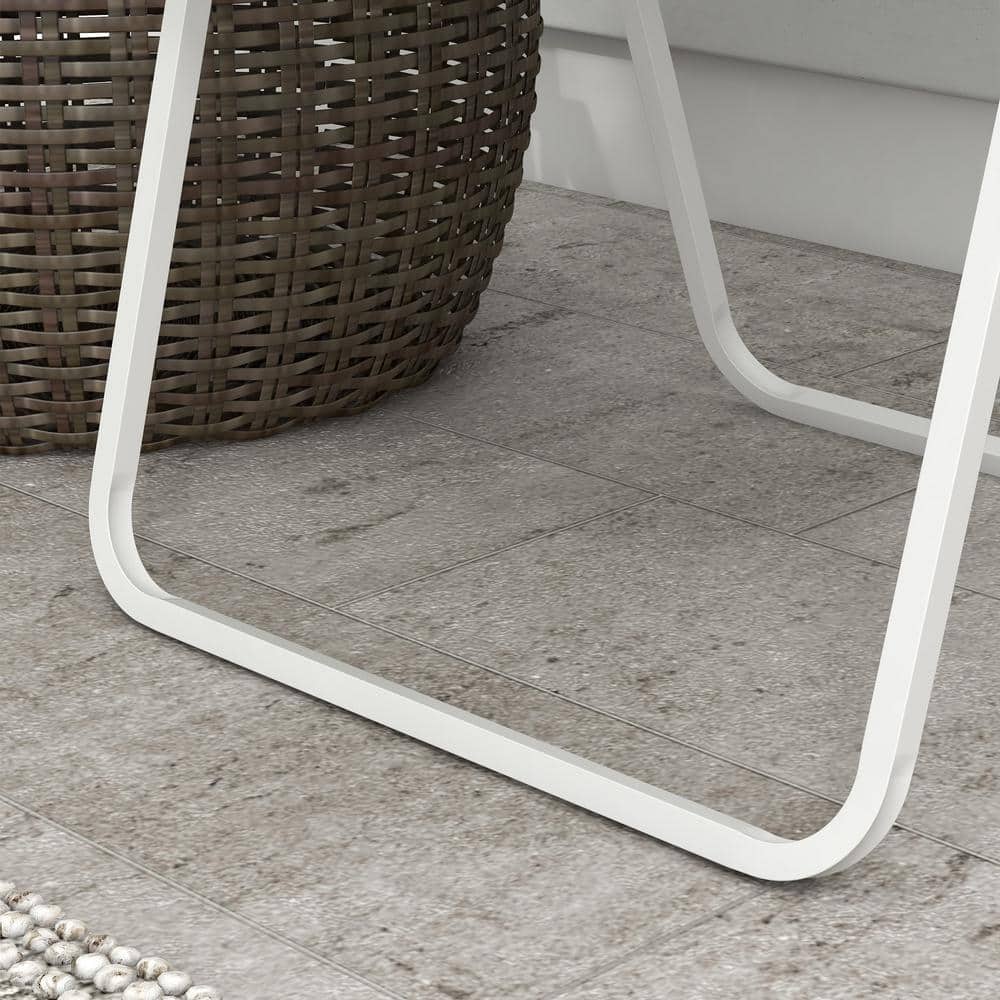 Blue Woven Strap Steel Folding Patio Chairs with Armrests, Set of 2