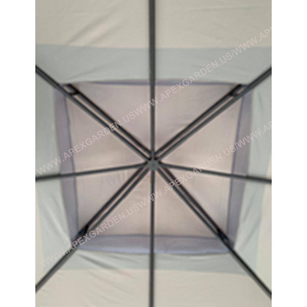 Gray 11 ft Replacement Canopy for Bamboo Steel Gazebo