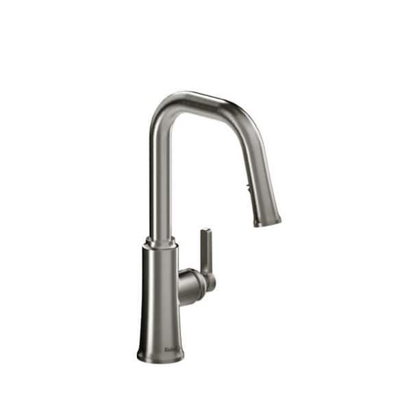RIOBEL Trattoria Single Handle Pull Down Sprayer Kitchen Faucet in Stainless Steel