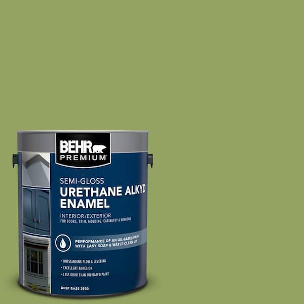BEHR PREMIUM 1 gal. #PPU10-04 New Bamboo Urethane Alkyd Semi-Gloss Enamel Interior/Exterior Paint