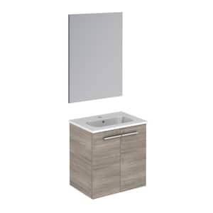 Start 19.5 in. W x 13.8 in. D x 20.4 in. H Complete Bathroom Vanity Unit in Sandy Grey with Mirror