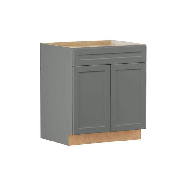 Designer Series Melvern 30 in. W x 24 in. D x 34.5 in. H Assembled Shaker Base Kitchen Cabinet in Storm Gray