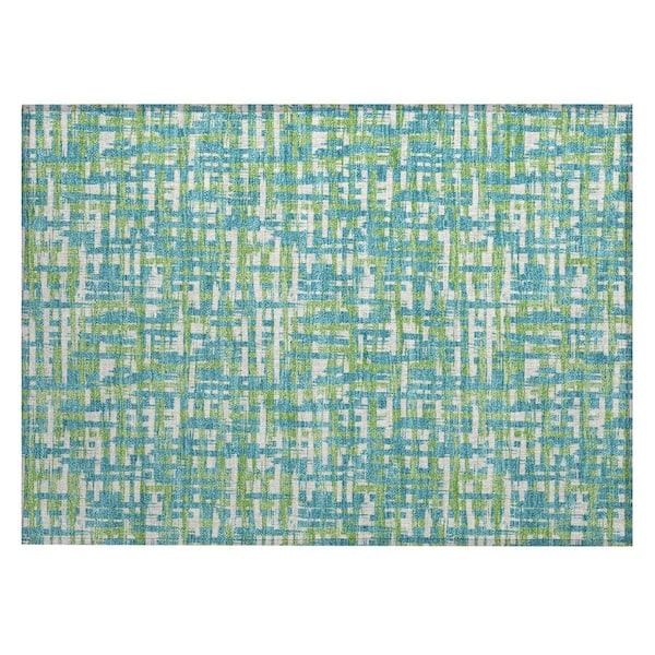 Chantille Machine Washable Indoor/Outdoor Abstract ACN1060 Turquoise 1 ft. 8 in. x 2 ft. 6 in. Area Rug