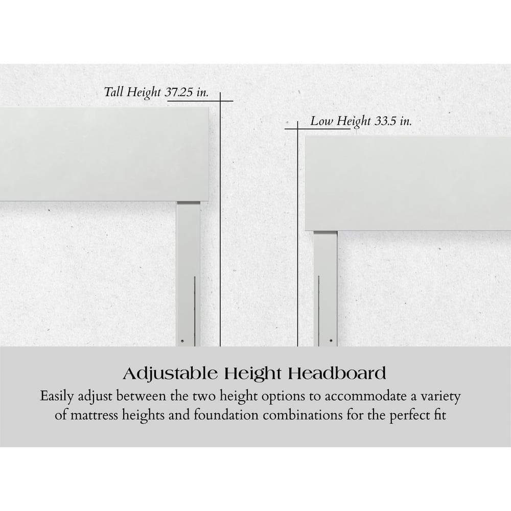 White Twin Solid Wood Headboard with USB Ports