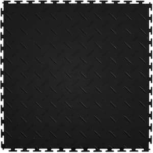 Diamond Plate 1.71 ft. Width x 1.17 ft. Length Black PVC Garage Flooring