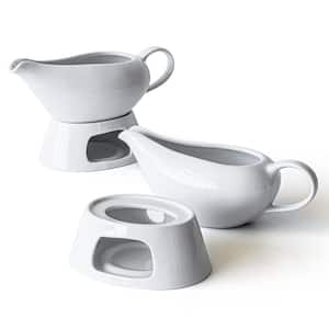 OVENTE Electric Gravy Boat Warmer with Ceramic Pot and Lid