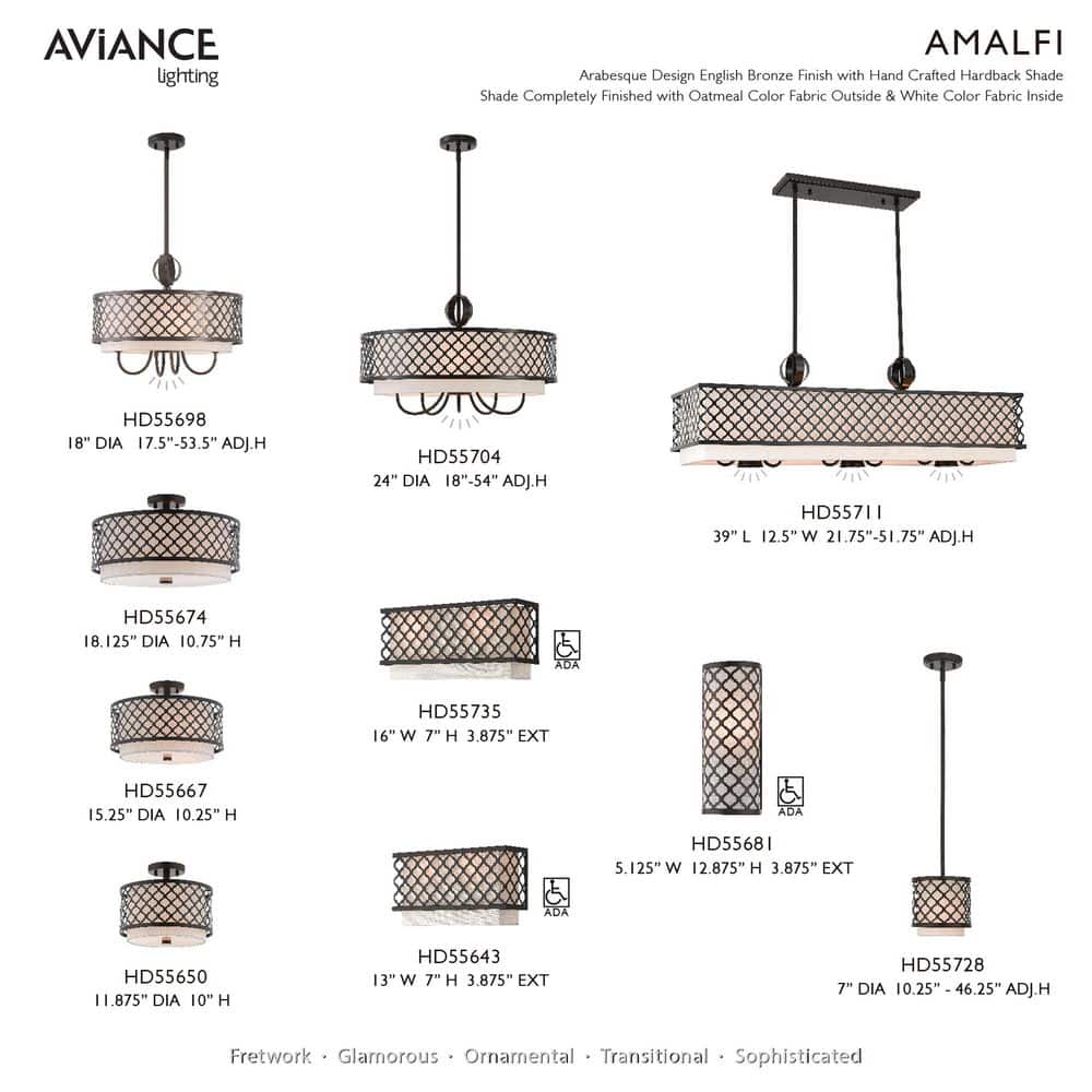 Arabesque English Bronze Drum Semi-Flush Mount Light