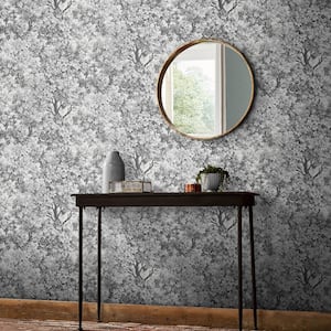 Coppice Mono Grey Wallpaper