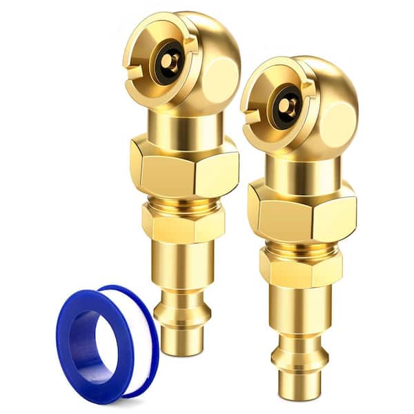 1/4 in. FNPT Closed Flow Ball Foot Tire Air Chucks with Male Quick Plugs (2-Pack)