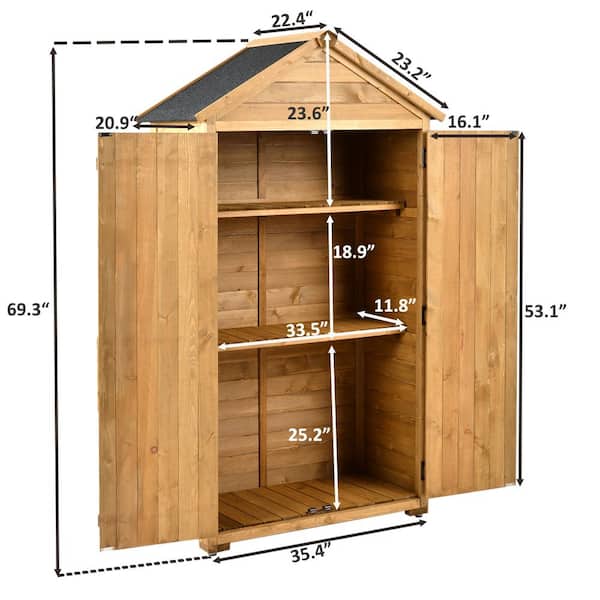 Leisure Season 5-ft x 3-ft Wood Storage Shed - Horizontal Refuse Storage  Shed, Cedar, Lean-to Style (55.0 Cu. Feet) in the Wood Storage Sheds  department at