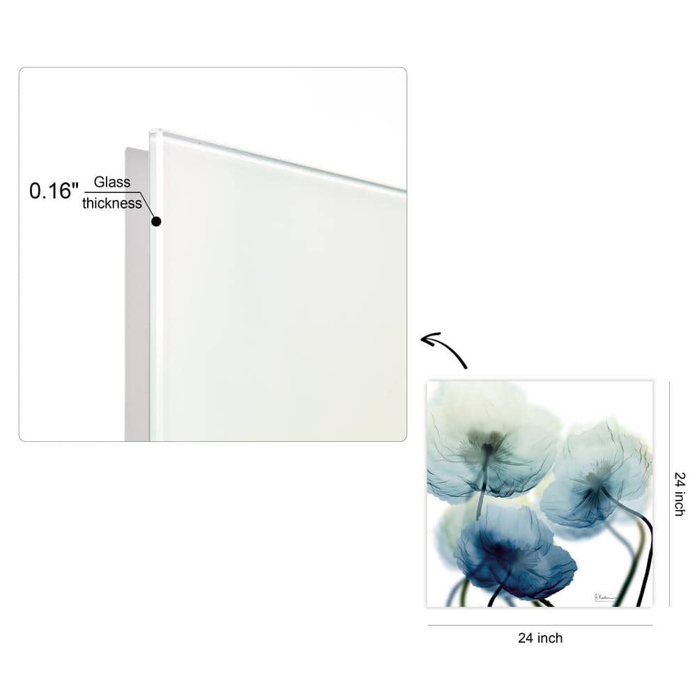 Unfocused Beauty Blue Floral Glass Wall Art, 24" x 24"