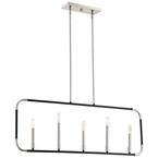 Liege 5-Light Matte Black with Polished Nickel Highlights Pendant