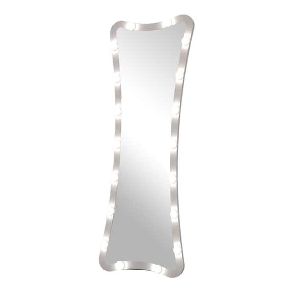 Seafuloy Silver 24 in. W x 63 in. H Hollywood LED Full Length Mirror with Lights, Adjustable Brightness, Wall/Standing Mount