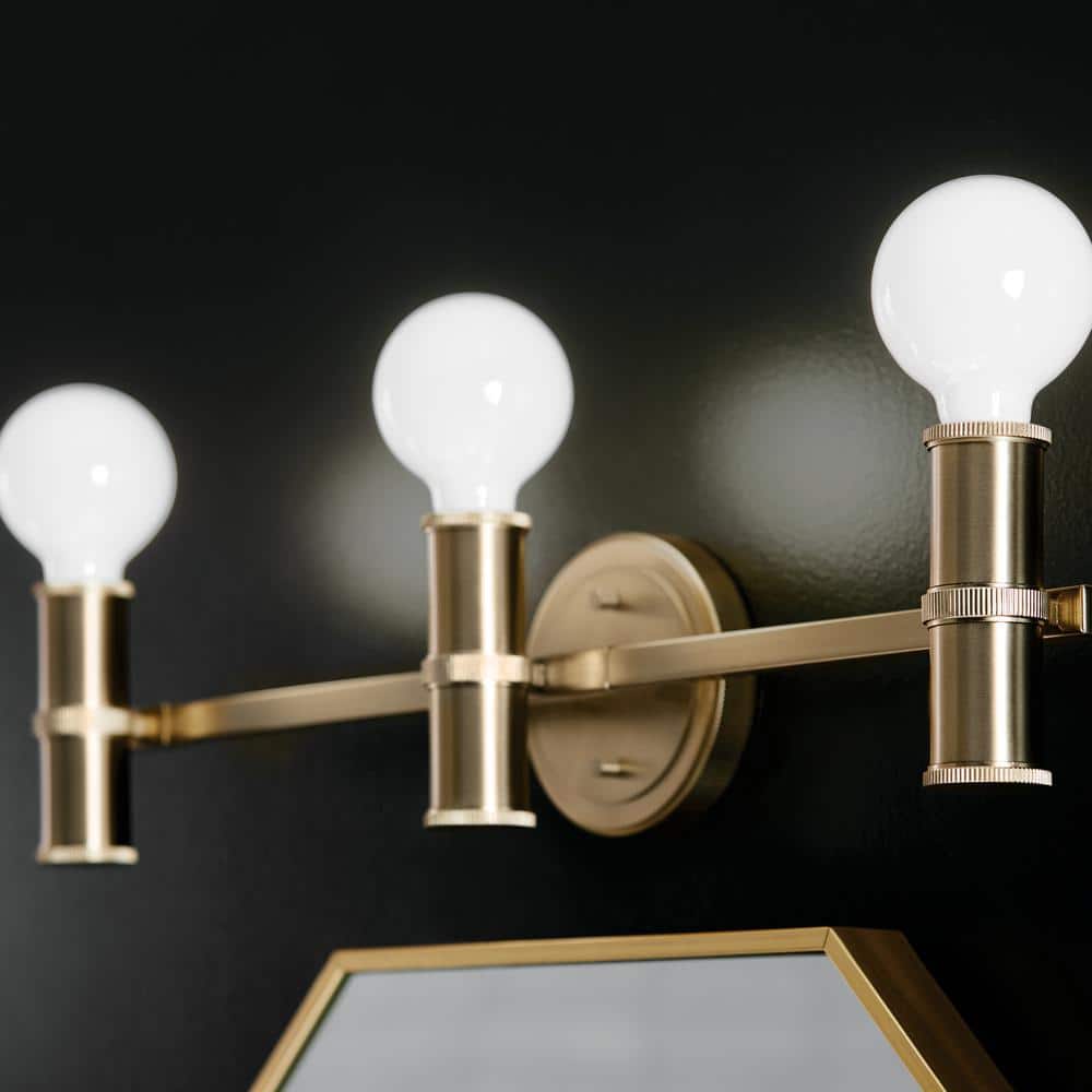 Torche 24.25 in. 3-Light Champagne Bronze Modern Bathroom Vanity Light price history on PriceWatchPro