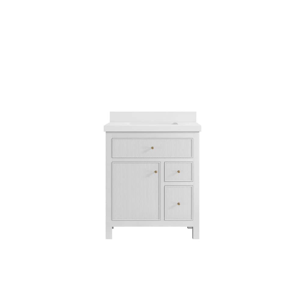 Sonoma 30 in. W x 22 in. D x 36 in. H Bath Vanity in White with 2 in. White Quartz Top price history on PriceWatchPro