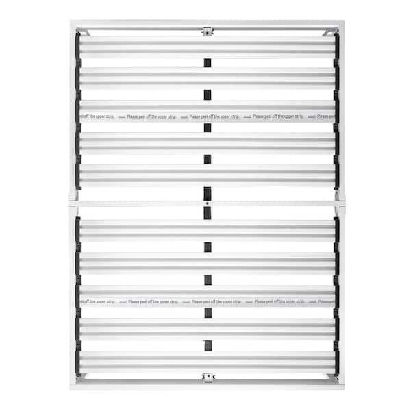 Rocky Base E 14 in. White Full Metal Platform Bed, Patented Wide Steel Slats