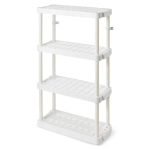 4 Shelf Adjustable Ventilated Medium Duty Shelving Unit, White, 14 x 32 x 54.5 inches