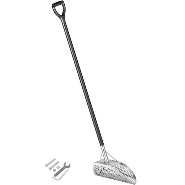 SVOPES Metal Detector Sand Scoop, Stainless Steel 10 mm Hole Beach Scoop with Carbon Fiber Handle, 45.3 in. Garden Trowel