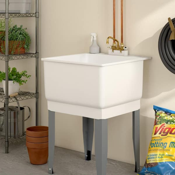 2-Handle Laundry Faucet in Rough Brass