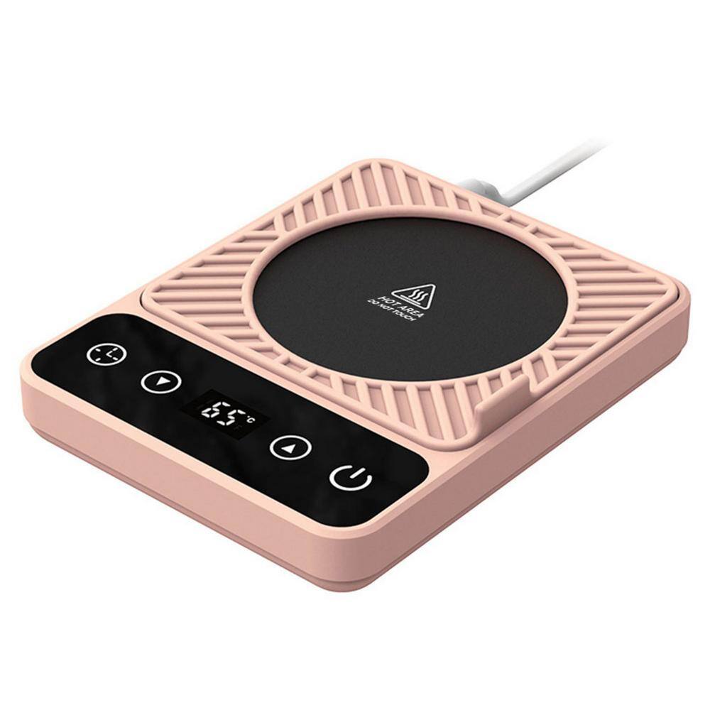 1-Cup Pink Corded Desktop Electric Cup Warmer with Timer Setting 6 Temperat