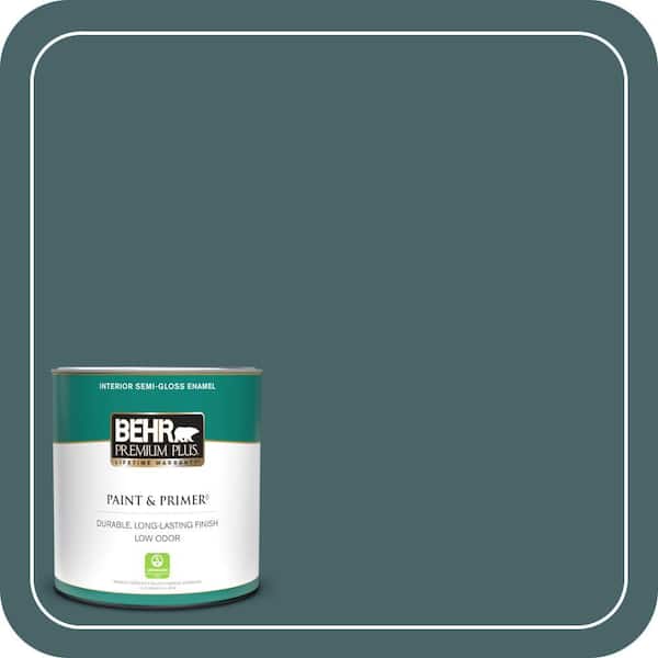 BEHR PREMIUM PLUS 1 qt. #MQ6-2 Walk Me Home Semi-Gloss Enamel Low Odor Interior Paint & Primer