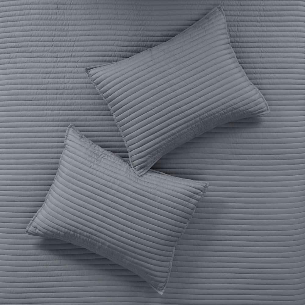Yellow and Gray Reversible Microfiber Comforter Set, Full