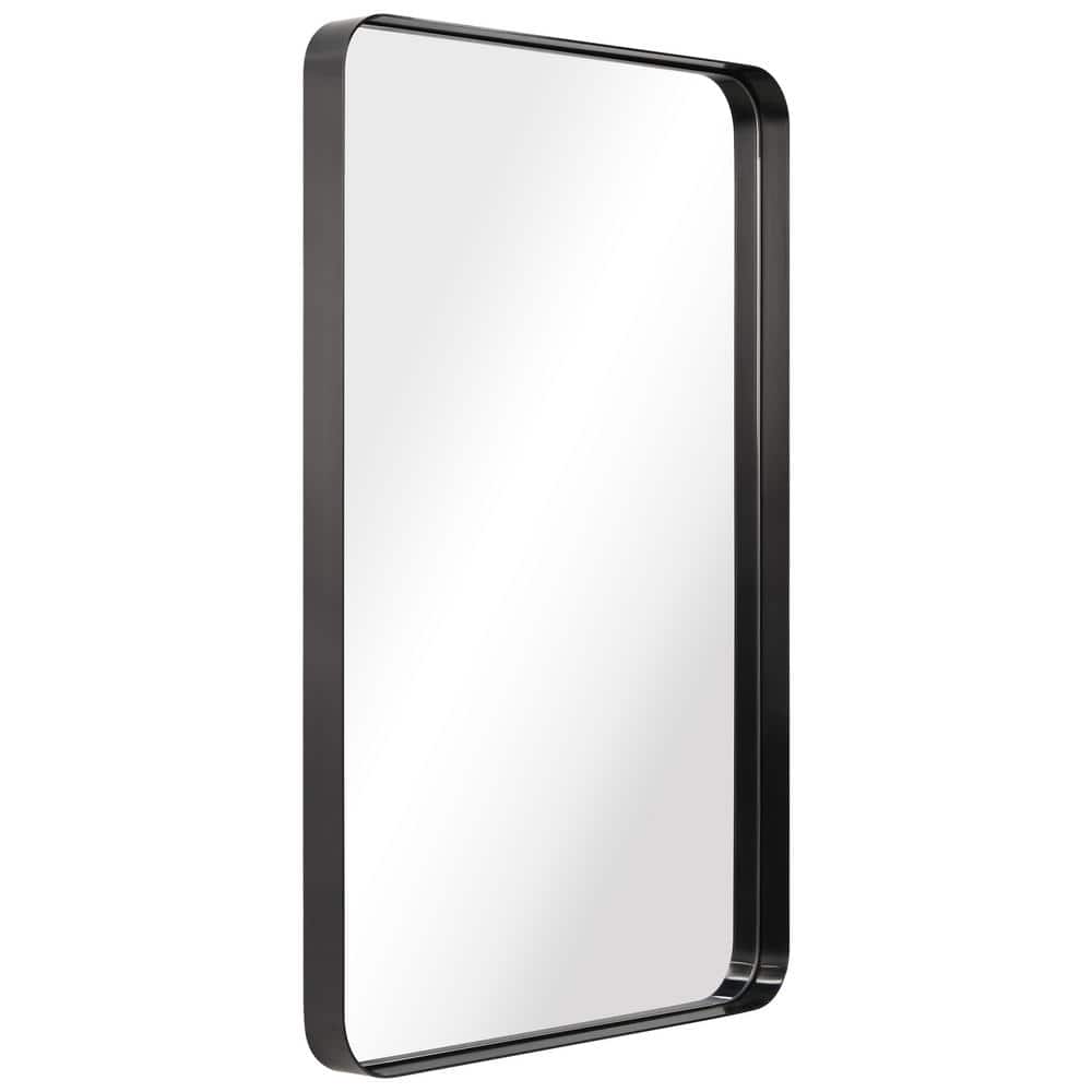Sleek Silver Stainless Steel 24" x 36" Rectangular Wall Mirror