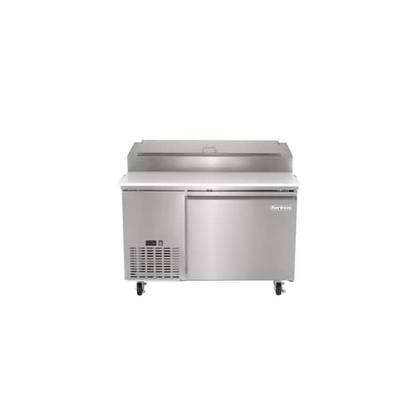 Norpole 13.8 cu. ft. Single Door Commercial Pizza Prep Freezerless Refrigerator in Stainless Steel