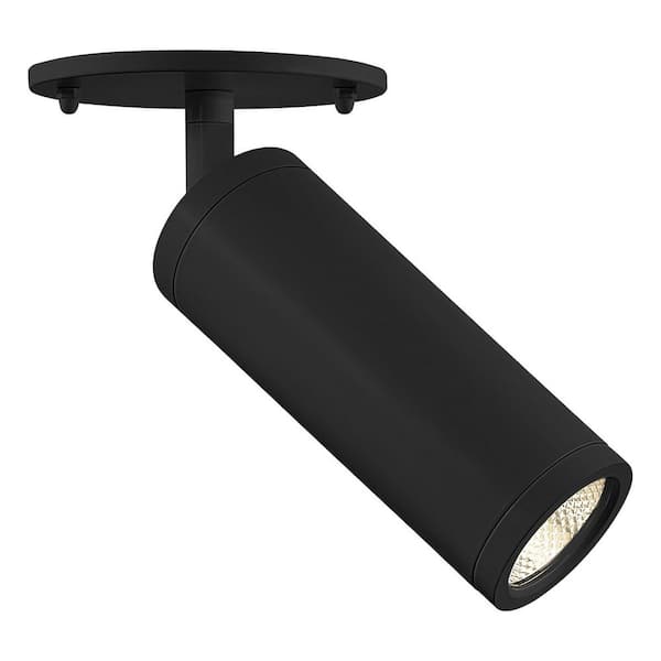 2.5 In. 1 Light Black Cylinder Integrated LED Hardwired Adjustable Spotlight 5CCT, 1100LM, 15W Dimmable ETL Listed Black