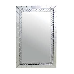 Nysa 32 in. W x 47 in. H Glass Silver Vanity Mirror