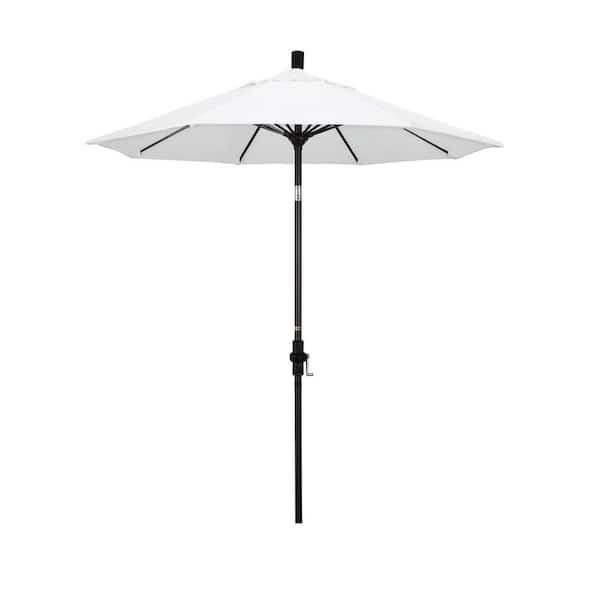 California Umbrella 7.5 ft. Bronze Aluminum Pole Fiberglass Ribs Market Collar Tilt Crank Lift Outdoor Patio Umbrella in Natural Sunbrella