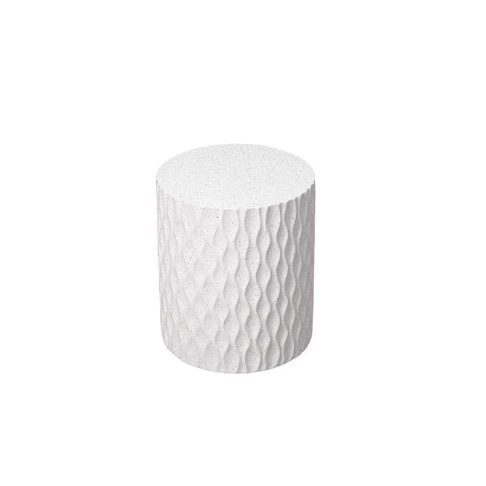 16.54 in. H White Round Outdoor Side Table for Outdoors, Indoors, Garden, Lawn and Backyard price history on PriceWatchPro