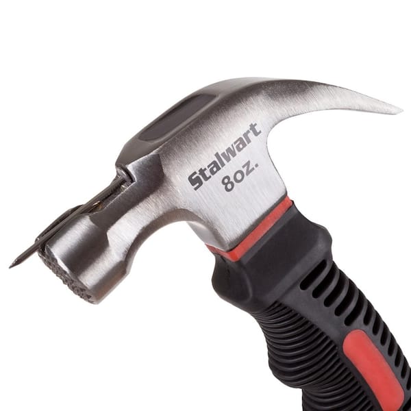 Stalwart M550124 8 oz Stubby Claw Hammer with Comfort Grip Handle