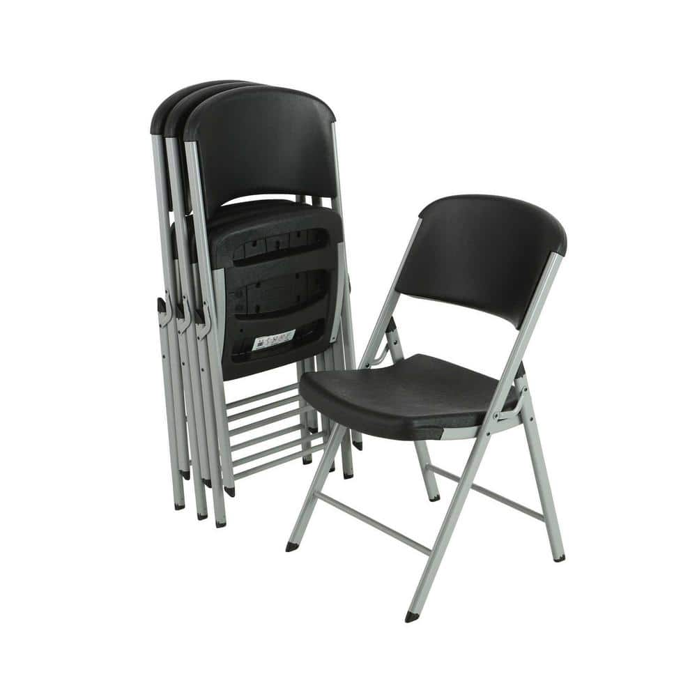 UPC 081483802398 product image for Black Plastic Seat Outdoor Safe Folding Chair (Set of 4) | upcitemdb.com