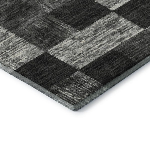 Mayfield Premium Machine Washable Abstract AMF1139 Black 5 ft. x 7 ft. 6 in. Area Rug
