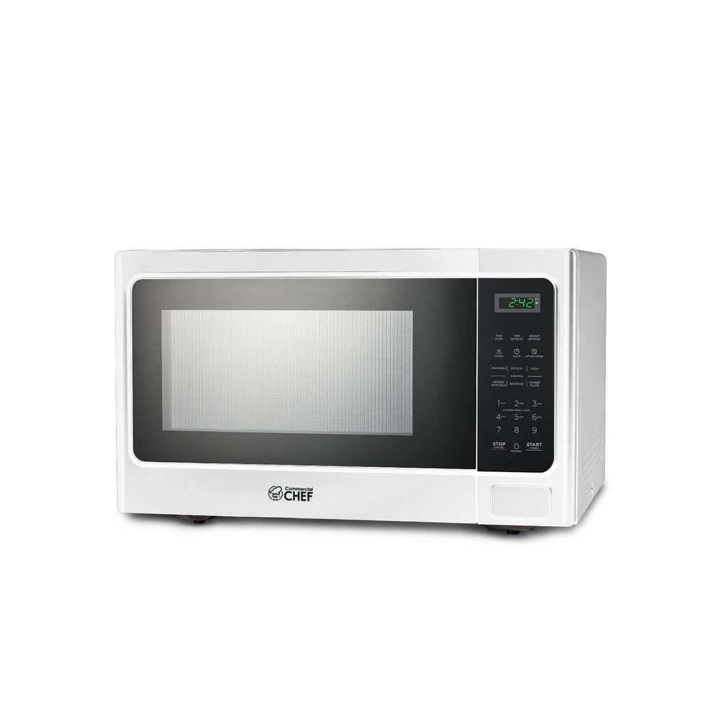  COMMERCIAL CHEF 1.4 Cubic Foot Microwave with 10 Power Levels,  Small Microwave with Push Button, 1100 Watt Microwave with Digital Control  Panels, Countertop Microwave with Timer, White : Home & Kitchen