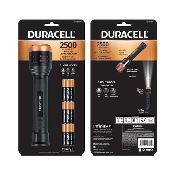 Details about   Duracell Durabeam Ultra 2500 Lumens Variable Focus LED Flashlight w/  Batteries 