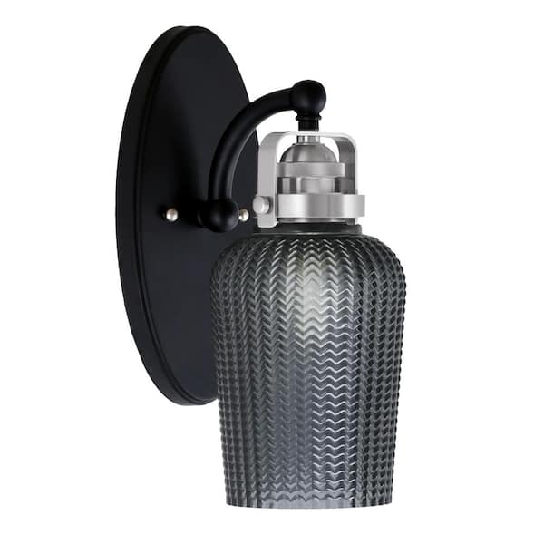 Unbranded Decatur 1-Light Matte Black and Brushed Nickel Wall Sconce