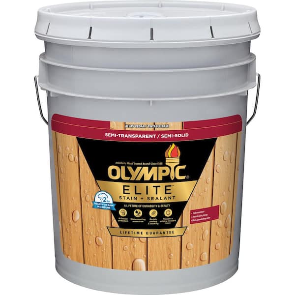 olympic tobacco stain Maximum 1 gal. ST-2028 Semi-Transparent Exterior and Sealer in One Low VOC OLY707-01 Olympic Maximum 5 gal. Tobacco