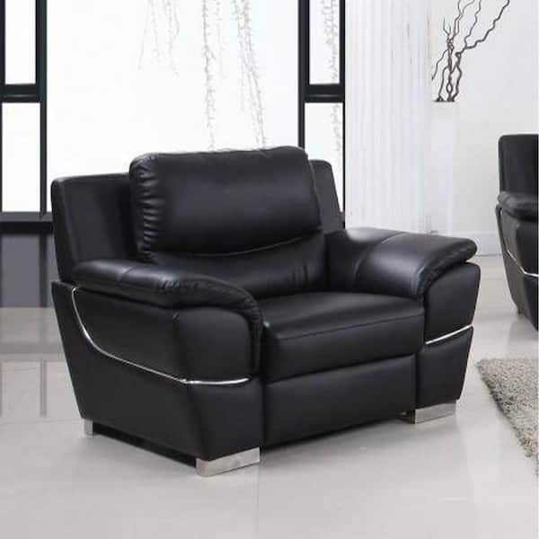 HomeRoots Black Armchair Set of 1